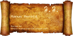 Hanus Herold névjegykártya